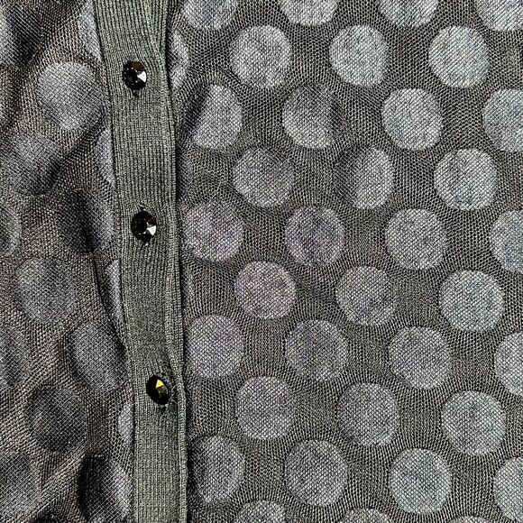Banana Republic Mesh Polk a Dot Cardigan Sz M - Picture 3 of 5